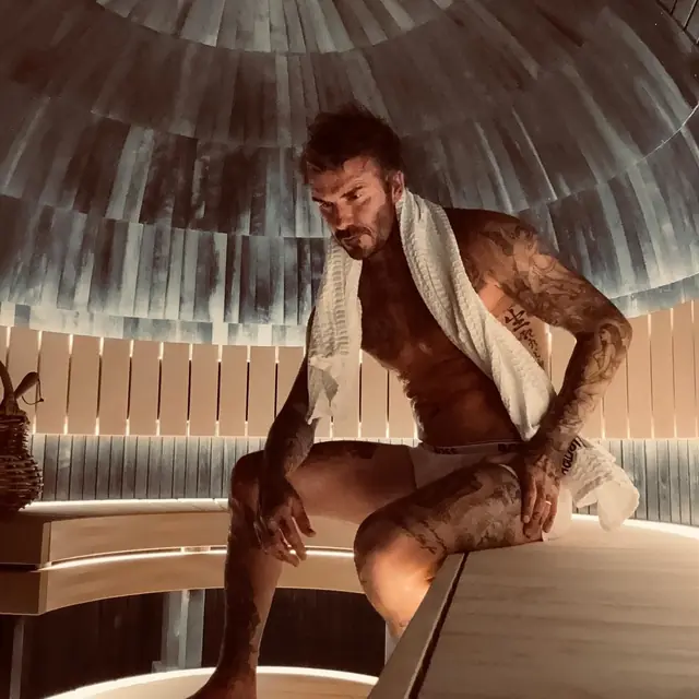 David Beckham en sauna